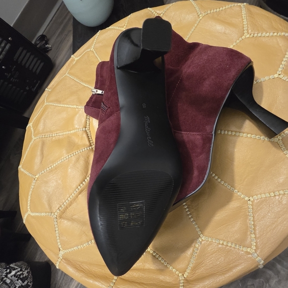 Madewell The Justine Ankle Boot in Deep Merlot Size 8 - Picture 3 of 4